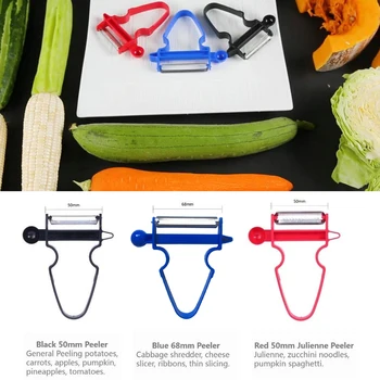 

3pcs Magic Peeler Slicer Set Quick and Easy Peeler Cutter Knife Efficient Safety Multi-blade Stainless Steel Kitchen Tool