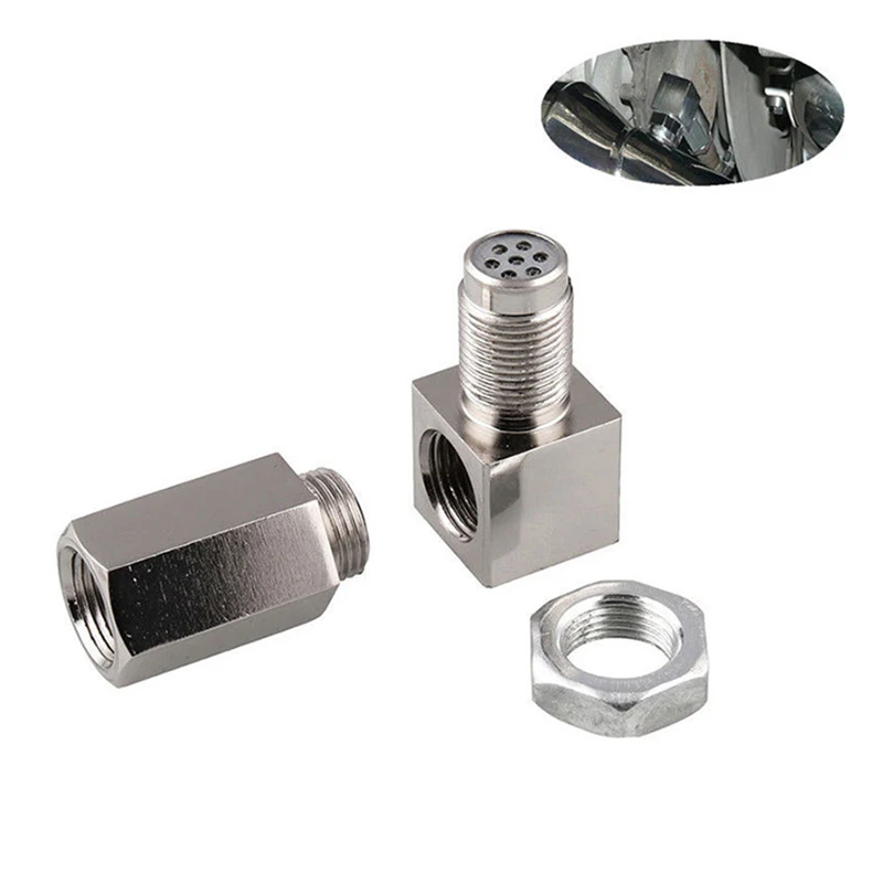 90° Oxygen Sensor Spacer Engine CEL Check Bung Mini Catalytic Converter for O2