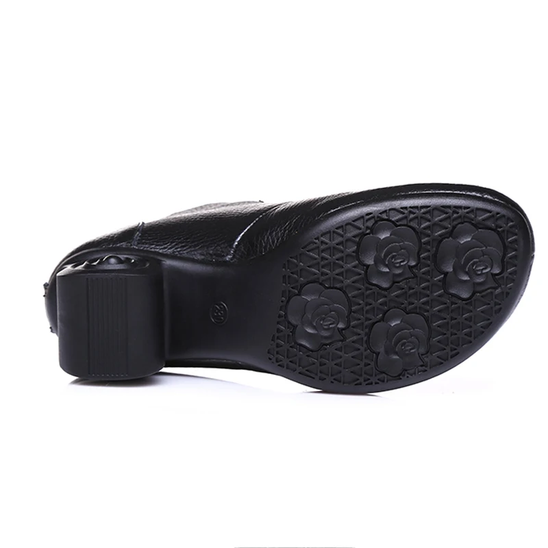 La Noir Beauté Zapatos À Chaussures Rétro Mvvjke Floral Haute Cuir Cheville Femmes Talons gris Véritable Bottes Brodé Main En rouge Printemps Chaud 8nPkO0XNw