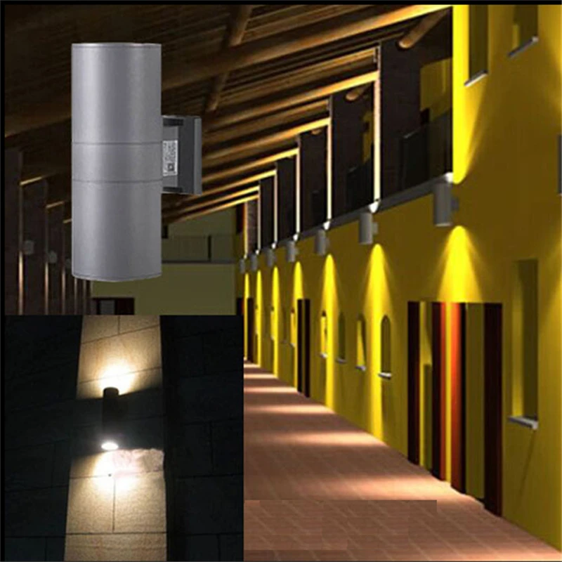 100-240Vac 6W IP65 double side color emitting outdoor surface mounted led wall lamp for fascade ,villa ,porch ,garage