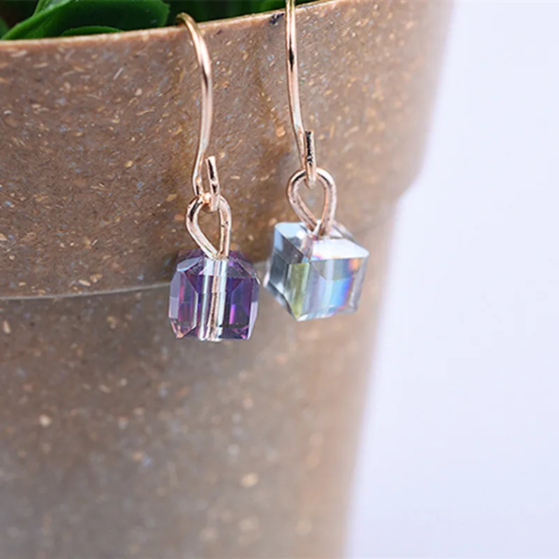 Женские серьги гвоздики с искусственным родием и кристаллом|crystal stud earrings|fashion