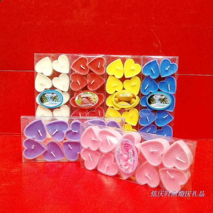 

Home Decor Candles 4*3.8*1.7CM Simulation Creative Birthday Colorful Heart Tea Candle 10pc /LOT