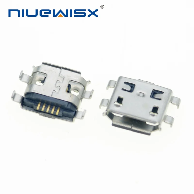 

10pcs Micro USB 5pin B type 0.8mm Female Connector For Mobile Phone Charging Socket Mini USB Jack Connector 5pin Four feet plug