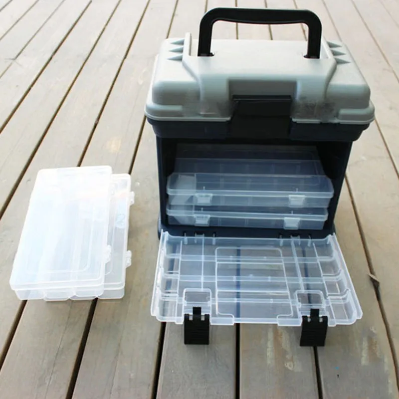 27*17*26 см 5 слоев PP+ ABS большой ящик для рыболовных снастей пластиковая ручка wateproof коробка для хранения передач Карп Рок рыболовные инструменты, аксессуары