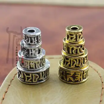 

NBB500 Tibetan Mantras Metal Spacers Beads OM MANI PAD ME HUM 10 beads lot 6mm 7mm 9mm 10mm