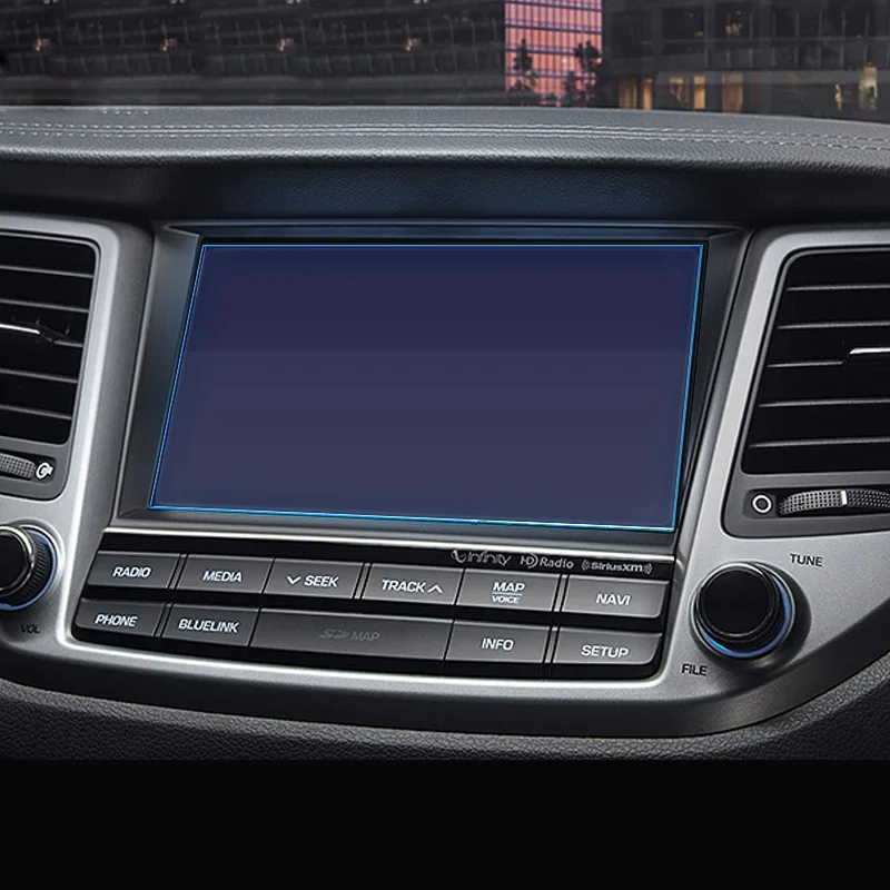 Автомобильный Стайлинг gps навигационный экран Стальная Защитная пленка для hyundai Tucson контроль ЖК-экрана автомобиля стикер - Название цвета: Blue film