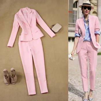 Women's suit new jacket and nine pants work pants suit 2 sets of office ladies suit women's elegant two-piece factory labor work clothing jacket and pants suit house work apparel free shipping