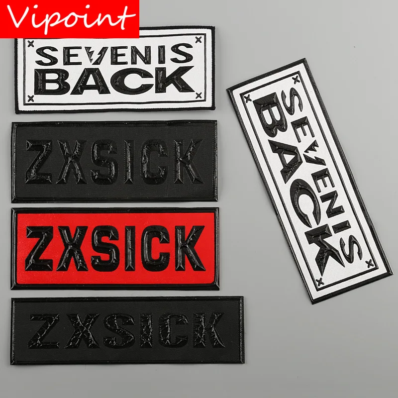 

VIPOINT embroidery printed warning patches letter alphabet patches badges applique patches for clothing YM-16