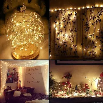 

50/100/200 LED Copper Wire LED String lights Holiday lighting Fairy Garland For Christmas Tree Wedding Party Decoration