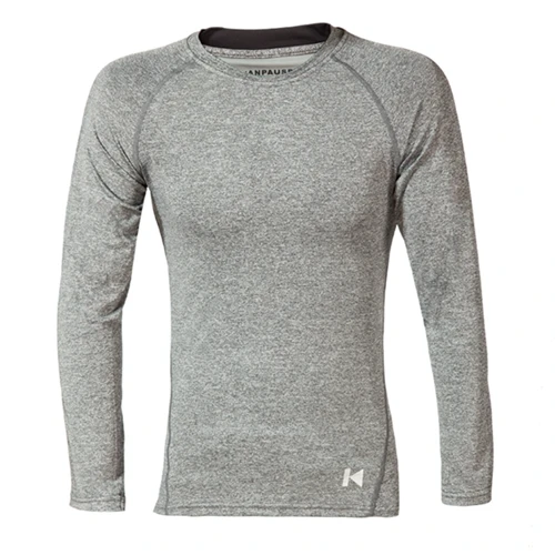 Новое поступление KANPAUSE мужские обтягивающие с длинным рукавом тренировочная футболка для бега плотная футболка спортивная одежда - Цвет: 1698TG