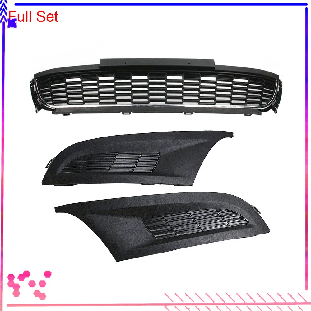 

Front Lower Left Right Fog Light Cover Panel Center Bumper Grille Cover For VW Polo 6R 2010-2014 Not suitable for GTI