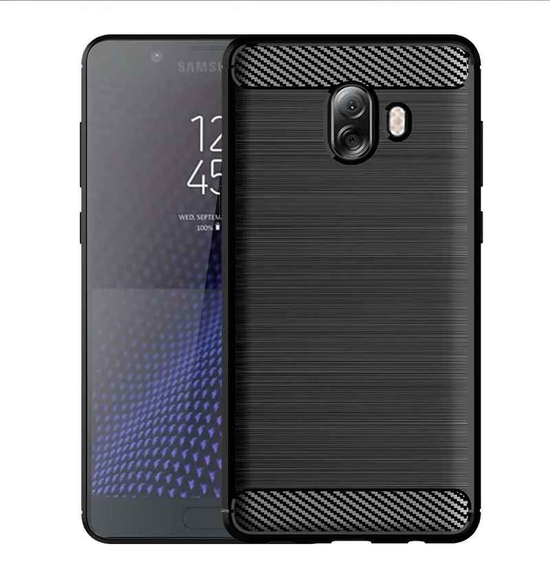 

for samsung galaxy c10 c7 on8 Soft Carbon fiber cell phone Back Cover Solid Color Dirt-resistant Brushed Finish Shockproof case