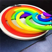 1 шт. Детские Красочные арочные мостовые блоки радужные творческие орфографические деревянные развивающие игрушки