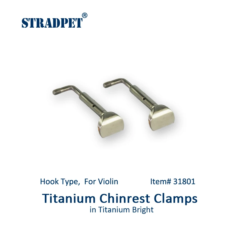

STRADPET Titanium Chinrest Clamps, Chinrest Screws in Titanium Bright and Gun Gray, Hook Type, for Violin