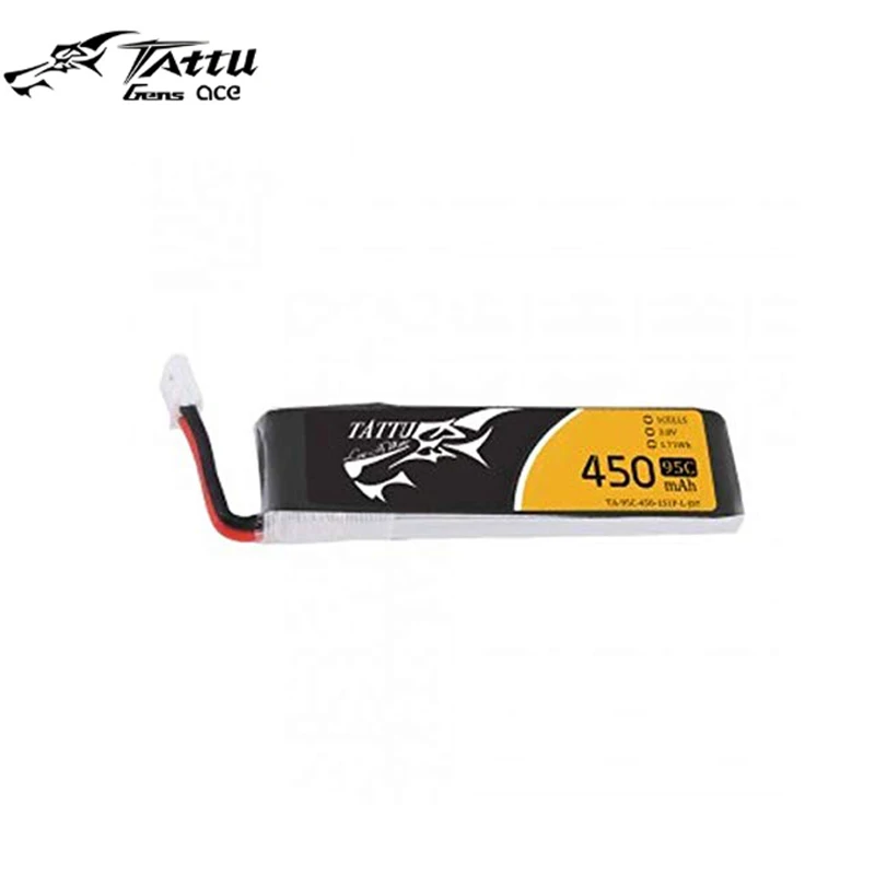 Tattu 450mAh 3,8 V HV 95C 1S1P Lipo аккумулятор с JST-PHR разъемом для крошечного Hawk-Long Pack