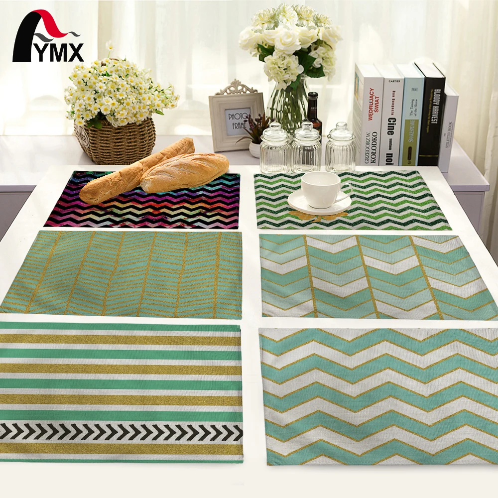 Simple Geometric Stripes Pattern Table Mat Table Napkin For Wedding