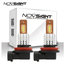 NOVSIGHT 2 шт. H1 H8 H11 Led HB4 9006 HB3 9005 туман светильник s лампы 1800LM 6000K белый вождение автомобиля ходовой огонь автоматические светодиоды светильник 12V