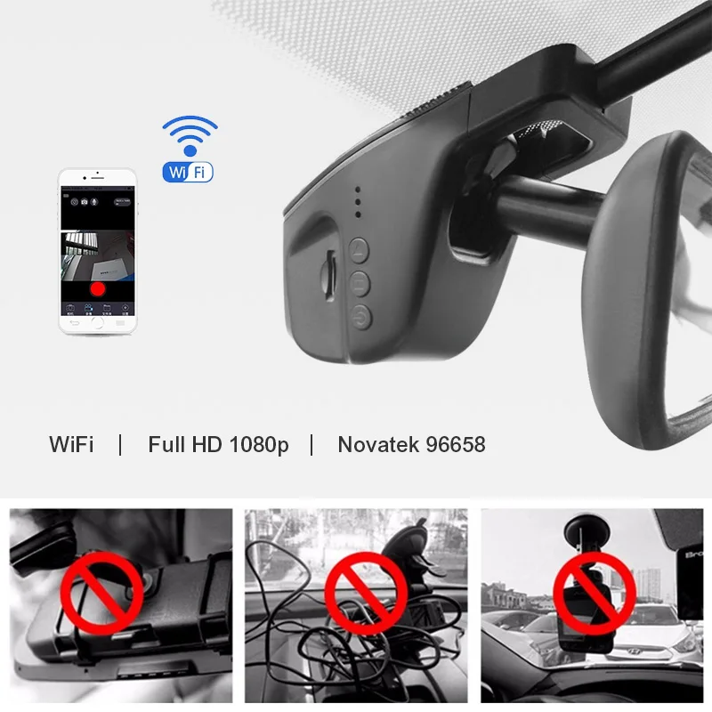 Junsun Wifi цифровой видеорегистратор Novatek 96658 регистратор ПОЛНЫЙ HD1080p
