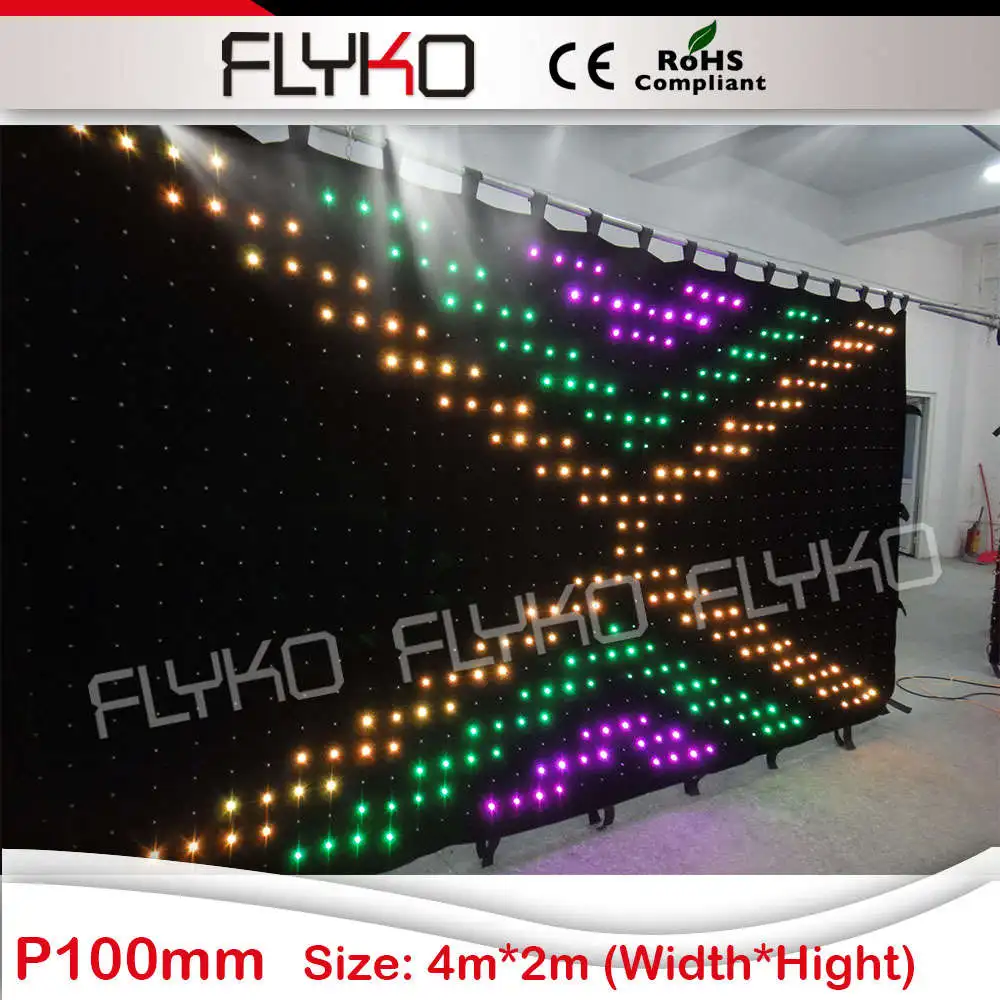 Flyko профессиональный сценический светодиодный дисплей на занавесе светодиодное освещение для ночного клуба шторы