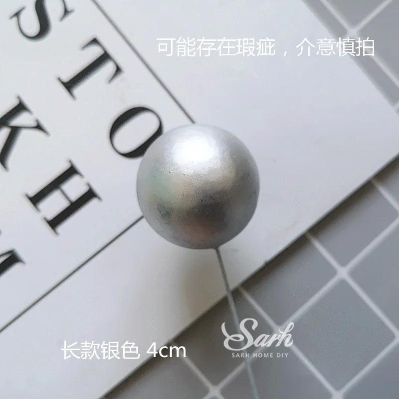 5 Big Silver Ball Красный Розовый Синий Золотой Серебряный шары торт Топпер десерт украшение для вечеринка для мальчика день рождение прекрасные подарки - Цвет: 5 Big Silver Ball