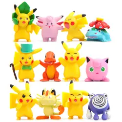 12pcs/lot 7 Dynasties Pikachu Mini Figures PVC Action Figure Toys Doll Collection Model Toy for Children Christmas Toys Gifts