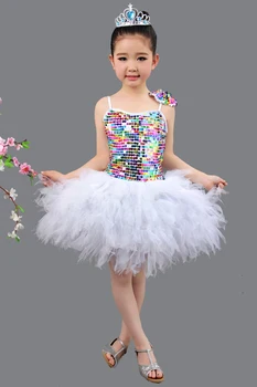 

Children Sequined Dance Costumes Flower Girl Dress Princess Dress Girls Show Dance Dress Student Chorus Clothes