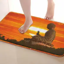 Статуя Будды Стиль Коврик для ванной комнаты, смешной Противоскользящий коврик для ванной, занавески для душа s аксессуары, соответствующие вашей душевой занавеске