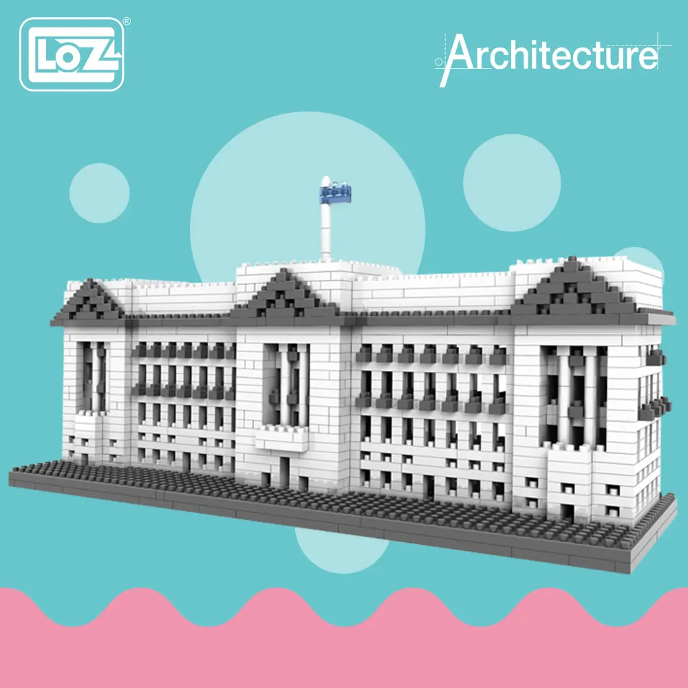 

LOZ Diamond Blocks Buckingham Palace World Famous Architecture Building Blocks City Diy Toys Plastic Assembly Bricks Model 9374