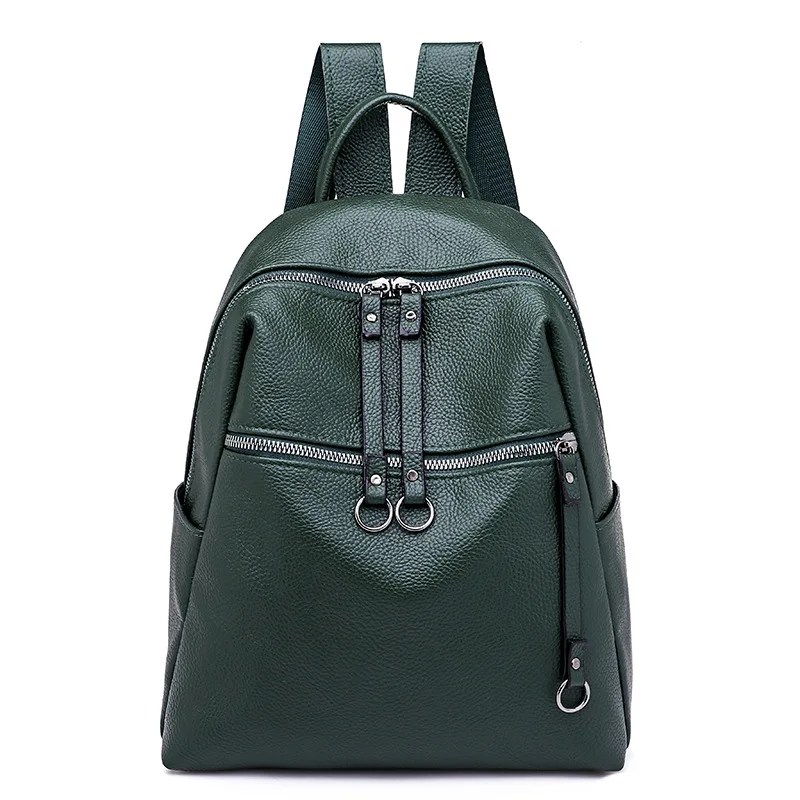 

IMIDO 2019 New Wave Korean Version Of The Wild Fashion Elegant Solid Color Soft Leather Ladies Pu Student Backpacks
