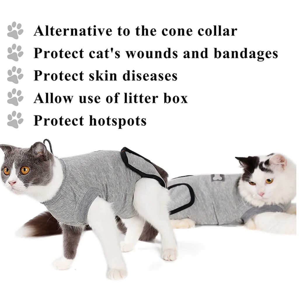 Pet Cat восстановление после хирургии Одежда Pet ран анти-клещей стерилизации костюм товары для питомцев#0321