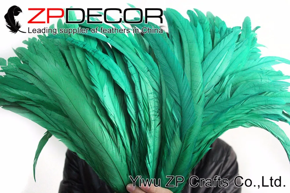35-40cm fully dye rooster tail feathers green (1)