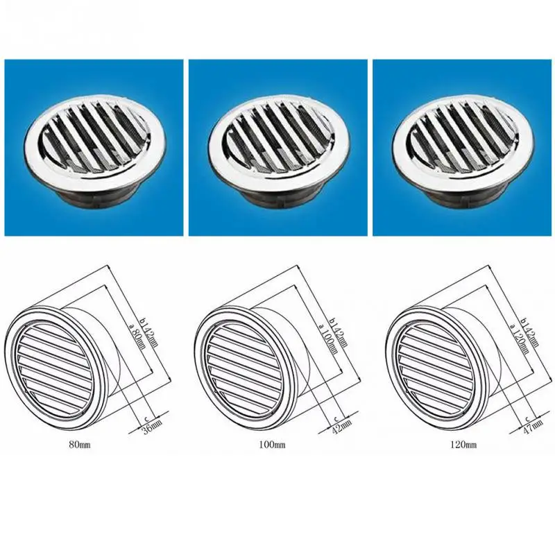 Детская одежда на рост 80, 100/120 мм Серебряный Нержавеющая сталь вентиляционная решетка круглая вентиляционная решетка с фланцем для защиты от насекомых