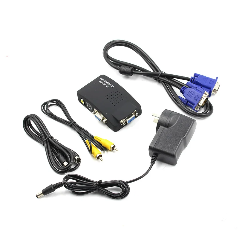 AV to VGA PC Laptop Composite Video TV VGA S-Video Composite RCA AV to VGA Converter Switch Adapter Switcher Box (8)