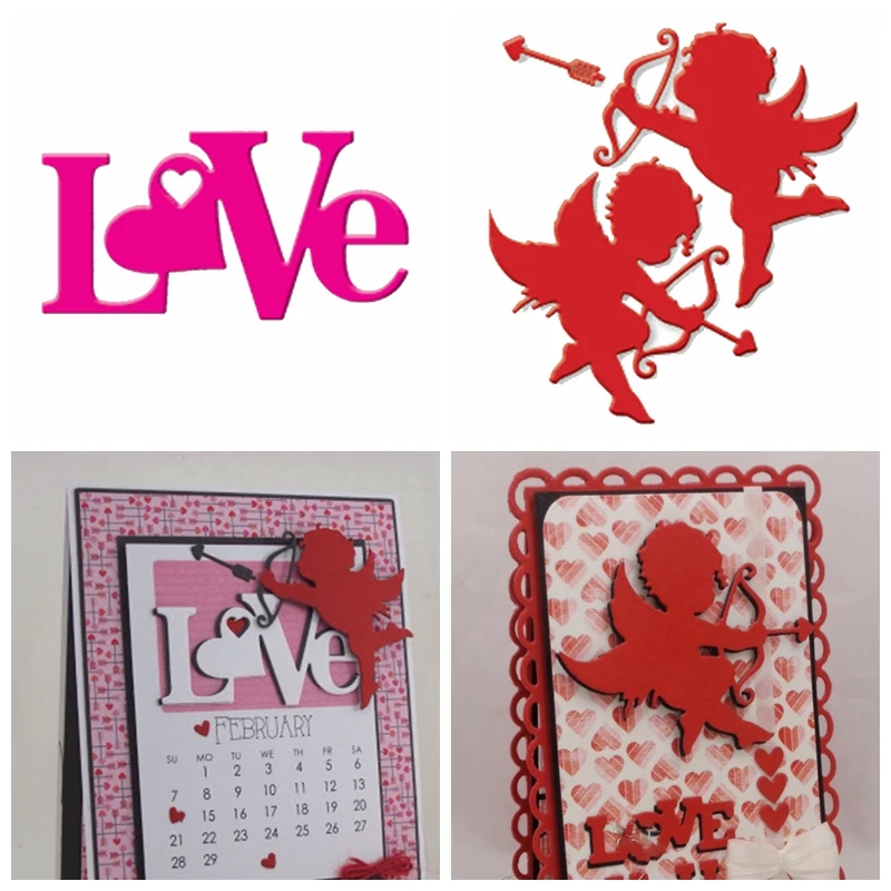 

Love Cupid Arrow Metal Cutting Dies Stencils For DIY Scrapbooking Decorative Embossing Valentine Handcraft Die Cut Template 2019