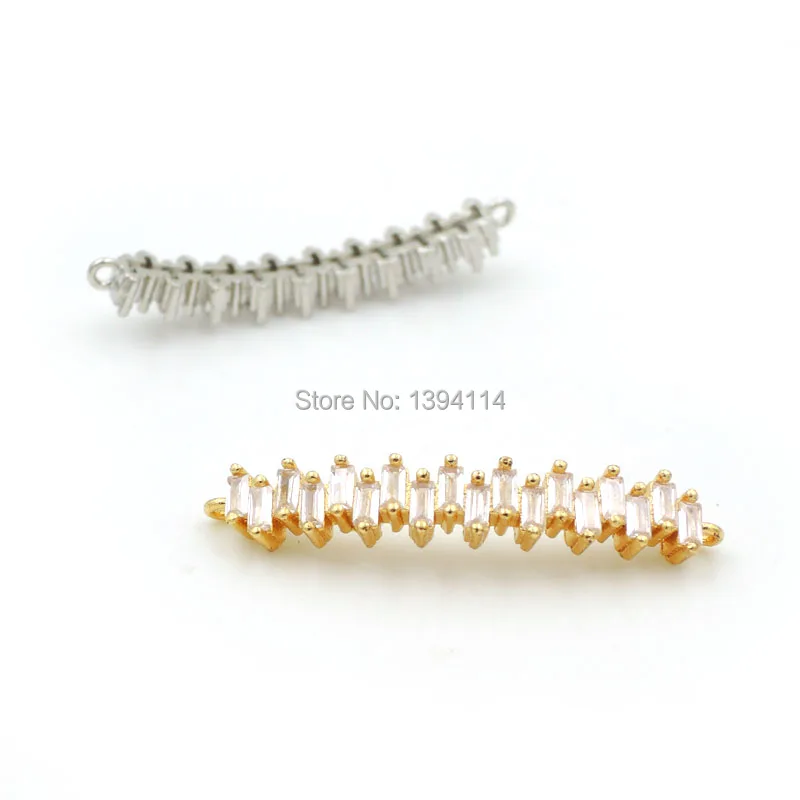 34*5*3 мм Micro Pave Clear CZ Zigzag комбинированный разъем, пригодный для мужчин и женщин, делая браслеты ювелирные изделия