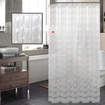 

The Wave Simple Style Shower Curtain Eva Environmental Toilet Door Waterproof Bathroom Curtain With Hook For Home Decoration