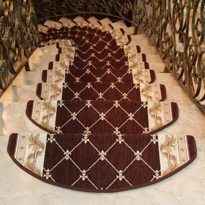 13-Pieces Stair Carpet Sets Slip Resistance Stair Tread Mats Rugs For Stair Step 24X74cm Fit For 25cm Width Stair