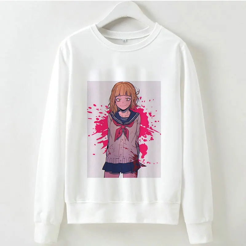  Hot Anime My Hero Academia Print Long Sleeve Shirts Himiko Toga Yandere Face Ahegao Otaku Sweatshir