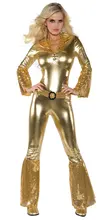 Ms Club Ds Evening Bar Sex Appeal Siamese Women’s Golden Jumpsuits Micro Loudspeaker Bronzing Nightclub Ds Costumes Jumpsuits