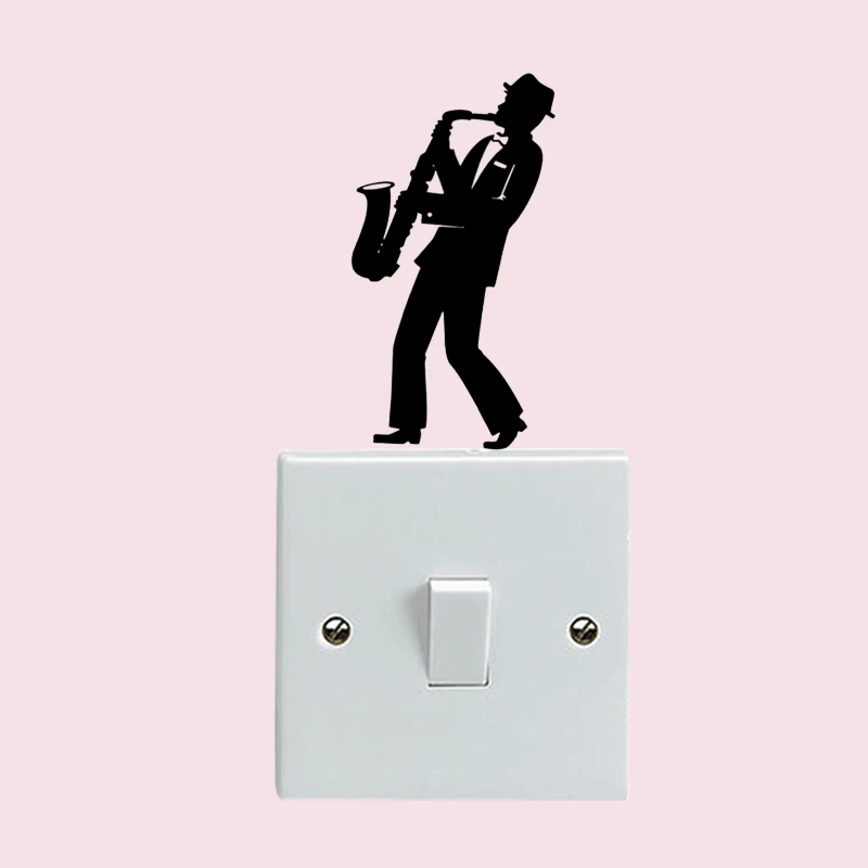 Саксофон Джаз Модные виниловые наклейки для домашней комнаты 5WS1428|sticker switch|wall sticker