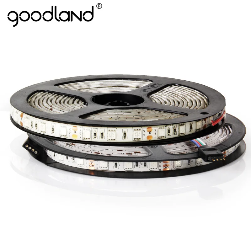 Goodland светодиодная лента света AC 220 В SMD 5050 Гибкие светодиодные Клейкие ленты 60leds/м лента для Гостиная 1 м 2 м 3 м 4 м 5 м 10 м 12 м 15 м 20 м