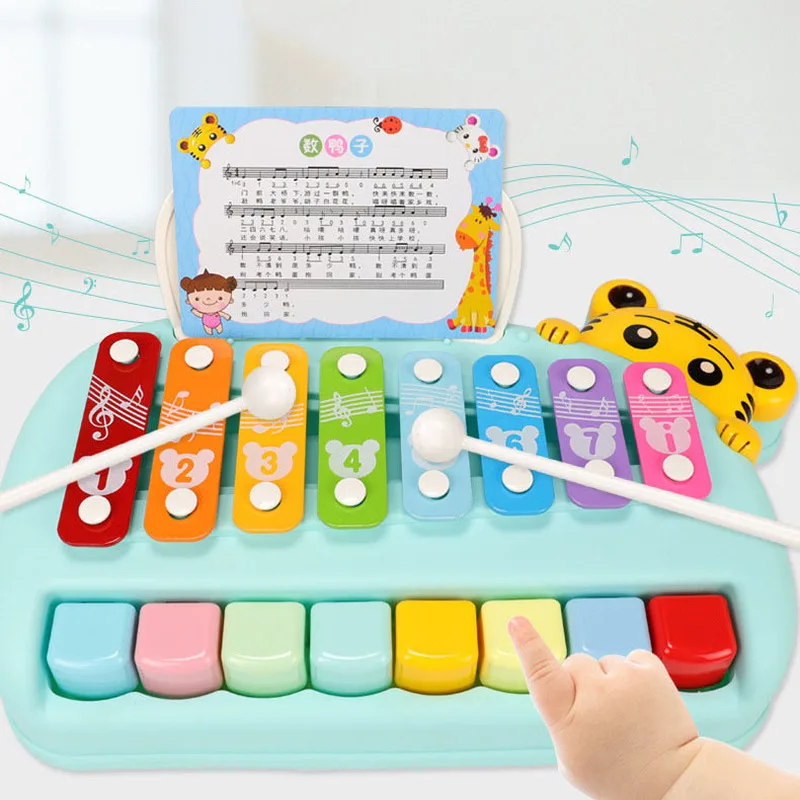 

Music Instrument 8 Keys Keyboard Instruments Children 'S Educational Early Childhood Wooden Toys Hand Knocking Piano Kids Toys