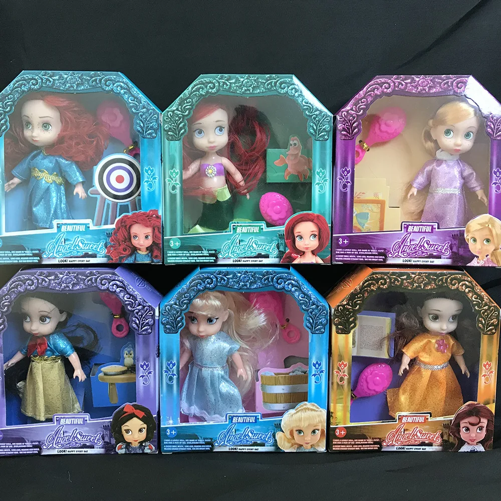 

4.5" sharon small cute Dolls color box doll dolls brinquedo toys for children girls set of 144