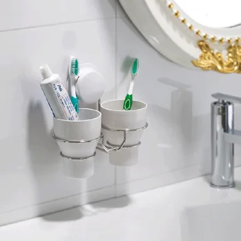 

Creative sucker brushing Cup Set Toothpaste & Toothbrush Holders Couple toothbrush cup / dental equipment rack With cups