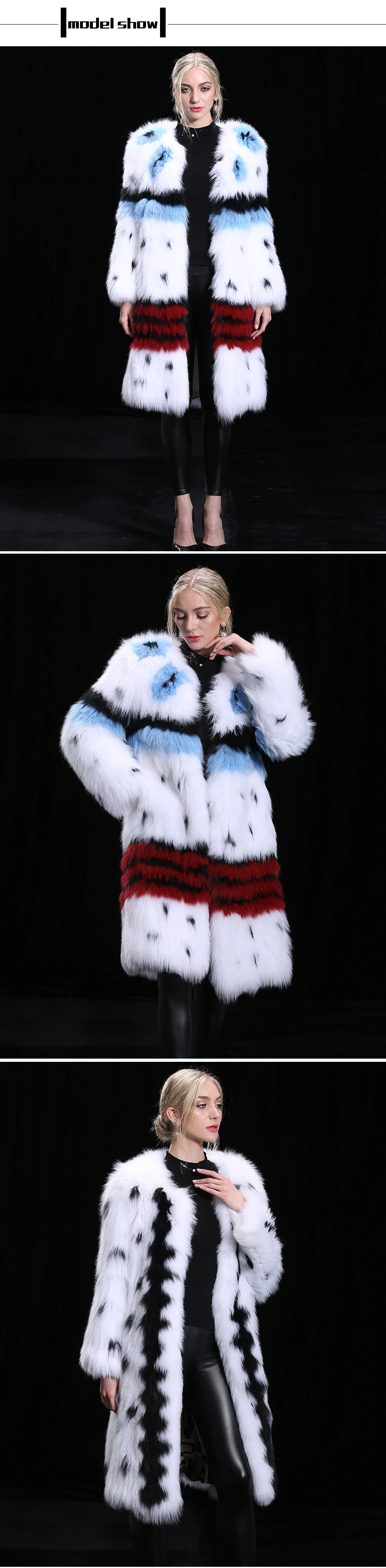 XINYUXIANG 100 см натуральный Лисий Мех зимнее длинное пальто для женщин с круглым вырезом толстый натуральный мех куртка натуральный мех пальто