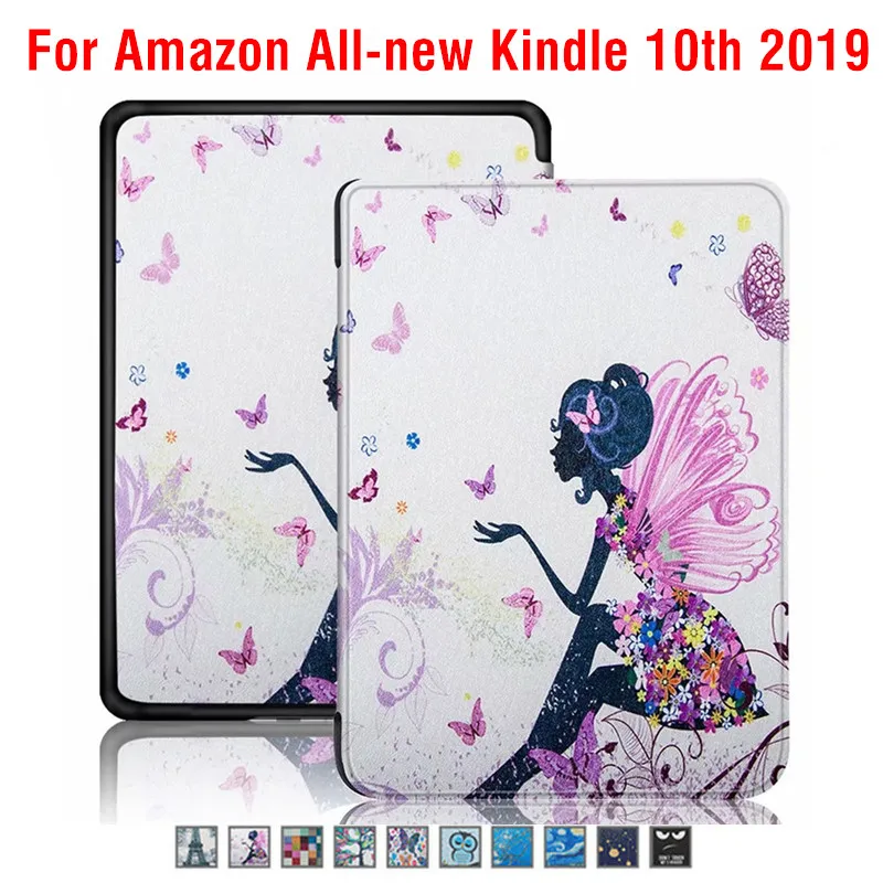С принтом из искусственной кожи E-Book чехол для Amazon все новые Kindle 2019 6,0 дюйма Магнитная элегантный чехол Обложка для Kindle 10th поколения