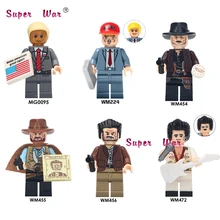 Один Дональд Трамп Арон ковбой Хэллоуин тема ужасов фильм строительные блоки кирпичи игрушки для детей