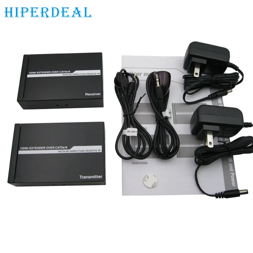 

HIPERDEAL Advanced Adapter riser Ethernet 50/100M Bi-Direction HDMI Extender IR over a Single CAT5e/6 drop shipping 1pc