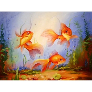 

diy 3d Diamond embroidery full square diamond Animals River goldfish mosaic diy diamond painting cross ctitch home decor gift