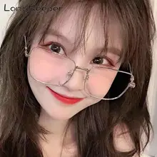 Longkeperer анти-голубые легкие очки оправа Женские винтажные квадратные металлические очки новые мужские прозрачные линзы, очки Мода 19054